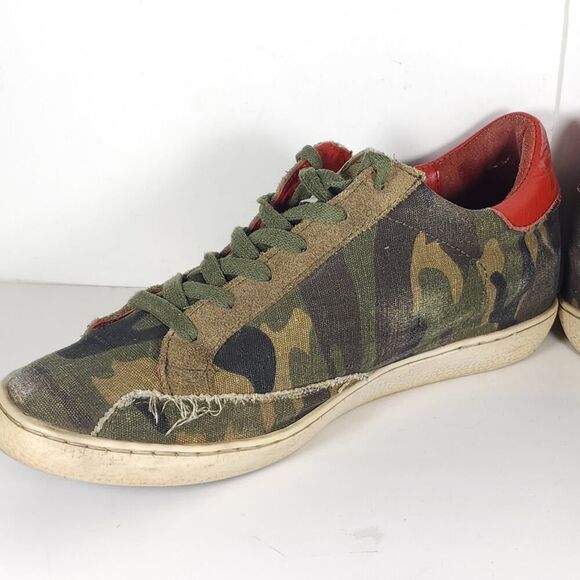 Freebird By Steven Women's Fb927 US10 Camo Red Distressed Casual Sneakers - Picture 5 of 16
